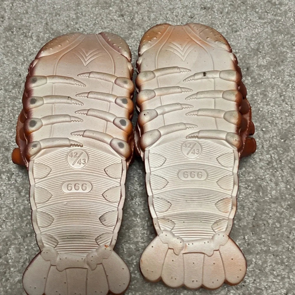 New Novelty Lobster Slippers Slides Flip Flops Sandals Mens 9.5-10/EU 42/43 - Picture 6 of 7